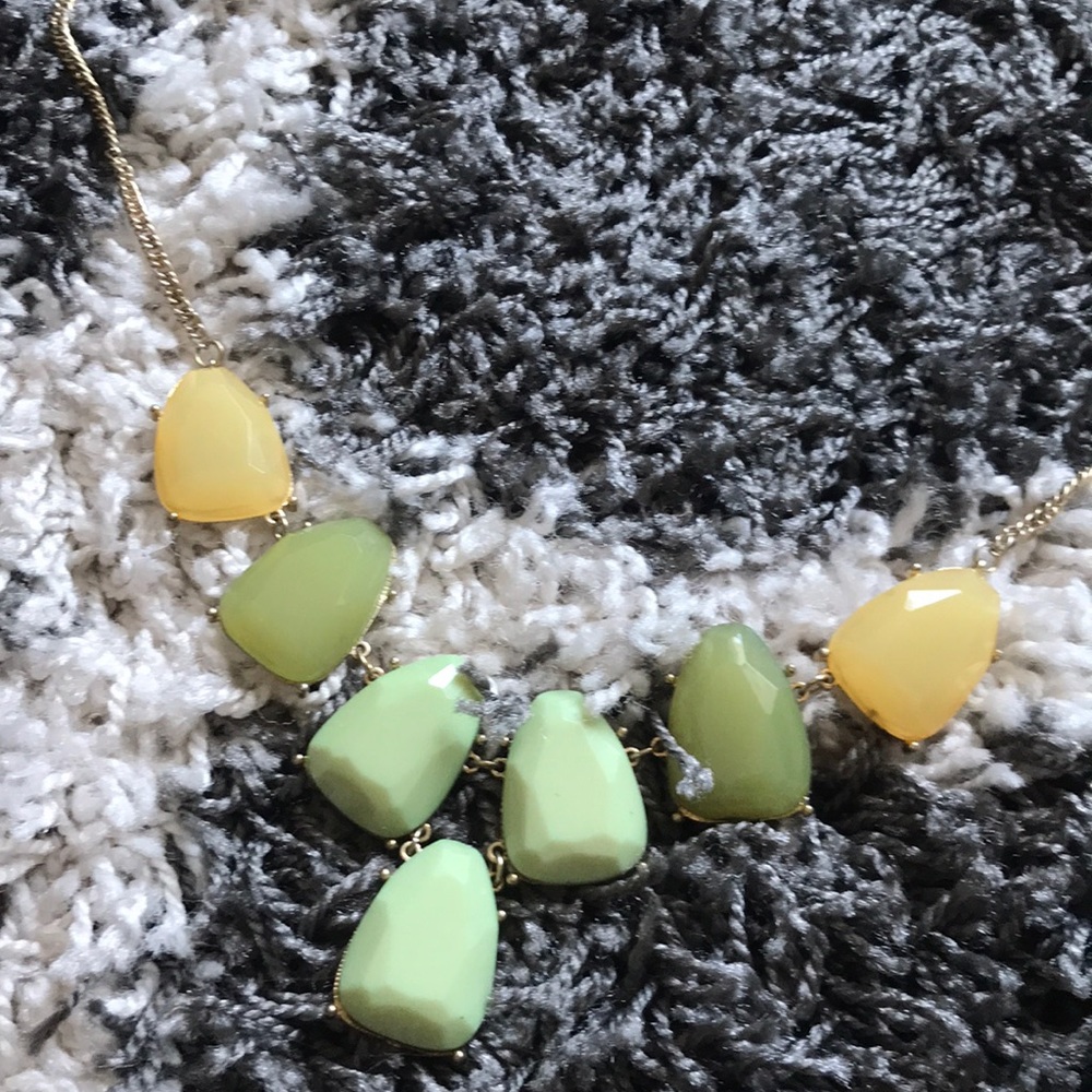 Green Yellow Gold Statement Necklace